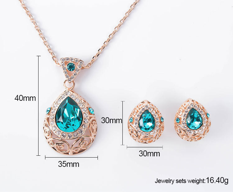 Elegantes Tropfen-Schmuckset in Roségold