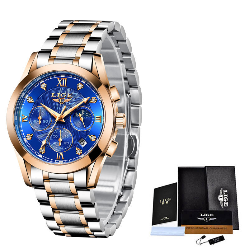 Herren Business Armbanduhr - Wasserdicht mit Edelstahlarmband
