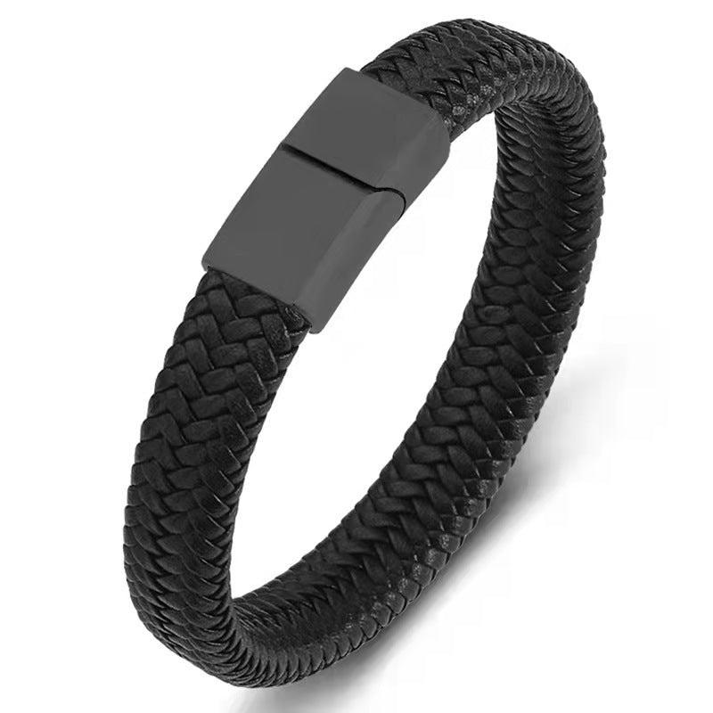 Echtes Lederarmband | Weave-Optik