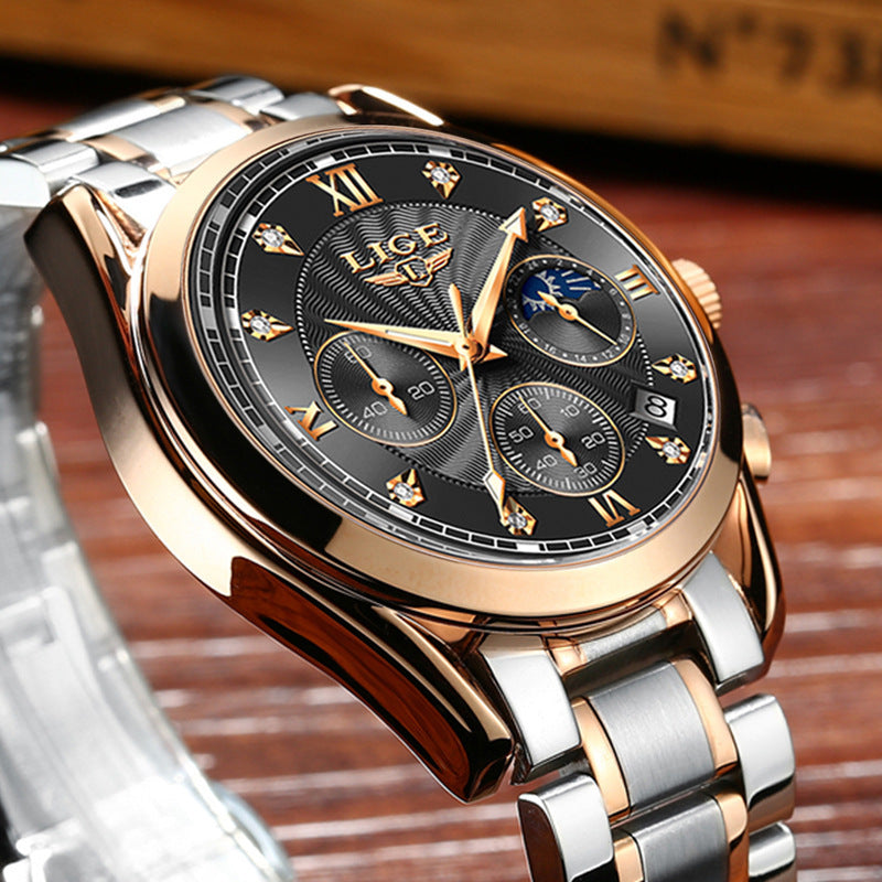 Herren Business Armbanduhr - Wasserdicht mit Edelstahlarmband
