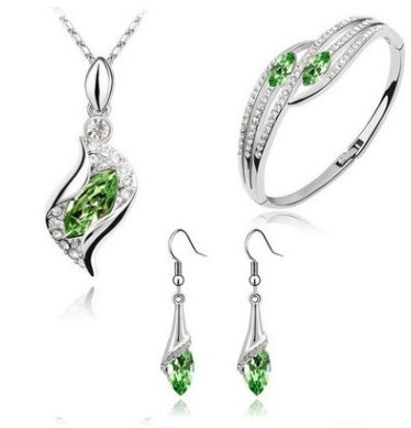 Engelselfe Kristall Schmuckset - Halskette, Ohrringe, Armband - Österreichische Kristalle, Legierung (3-teilig)