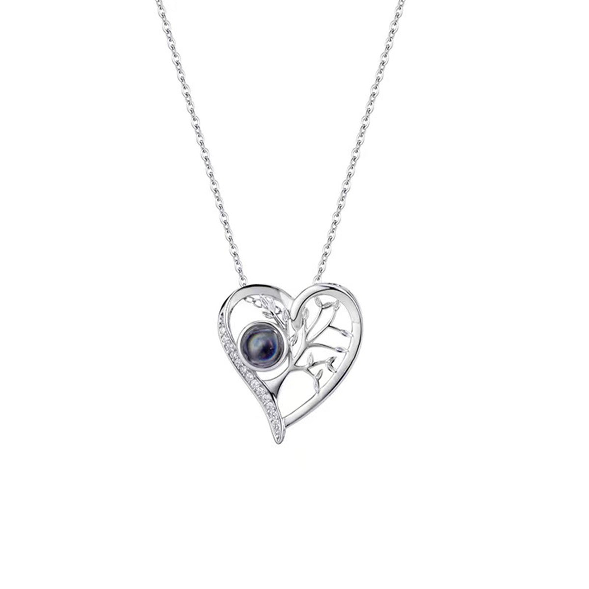 S925 Sterling Silber "Ich liebe Dich" Lebensbaum-Halskette
