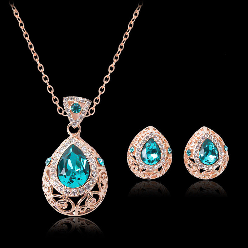Elegantes Tropfen-Schmuckset in Roségold