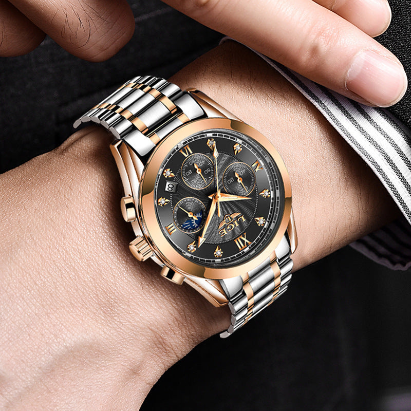 Herren Business Armbanduhr - Wasserdicht mit Edelstahlarmband