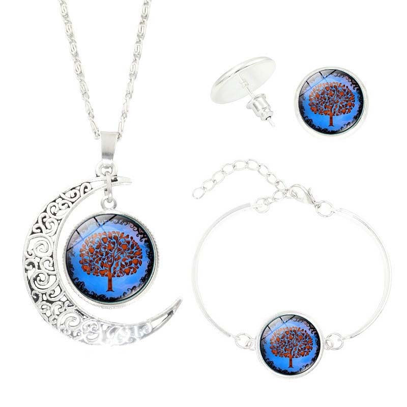 Schmuckset "Baum des Lebens" (Halskette, Armband & Ohrringe)