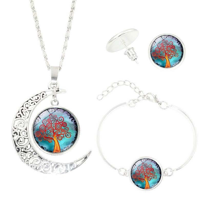 Schmuckset "Baum des Lebens" (Halskette, Armband & Ohrringe)