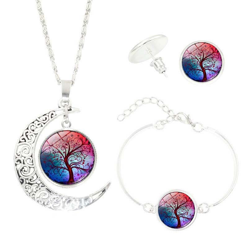 Schmuckset "Baum des Lebens" (Halskette, Armband & Ohrringe)