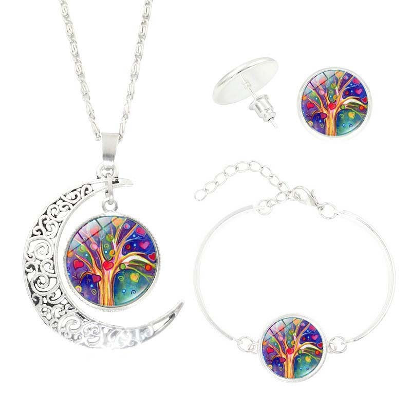 Schmuckset "Baum des Lebens" (Halskette, Armband & Ohrringe)