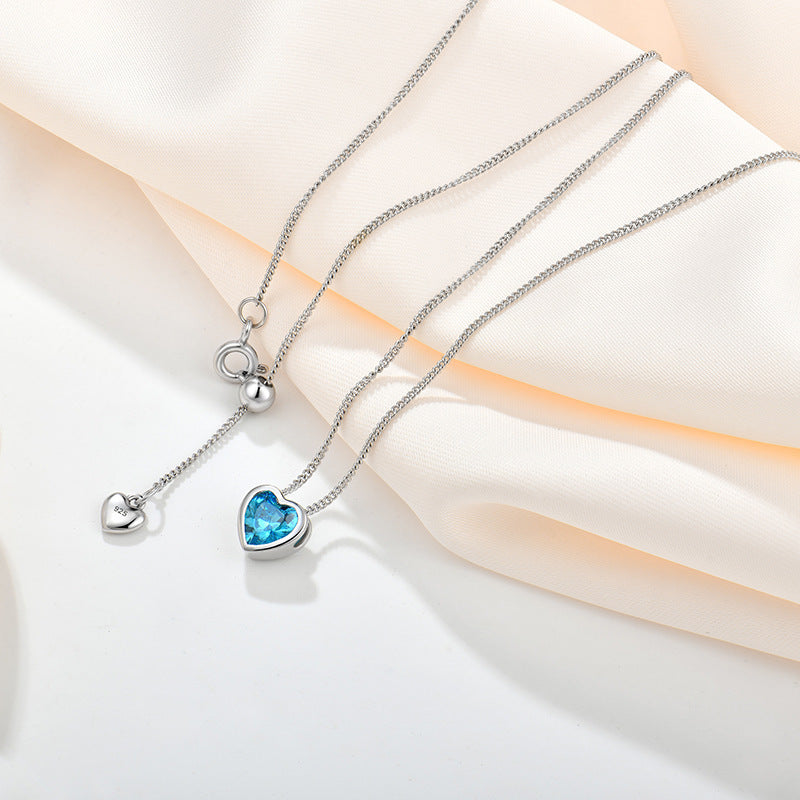 Ocean Heart S925 Sterlingsilber Halskette