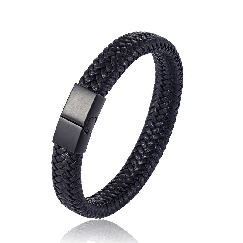 Echtes Lederarmband | Weave-Optik