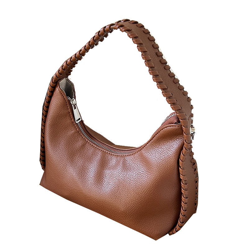 Modische Halbmond-Achseltasche mit besonderer Textur