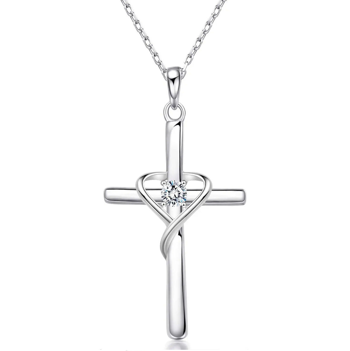 Zeitlose S925 Silber Schlüsselbeinkette mit Kreuzanhänger