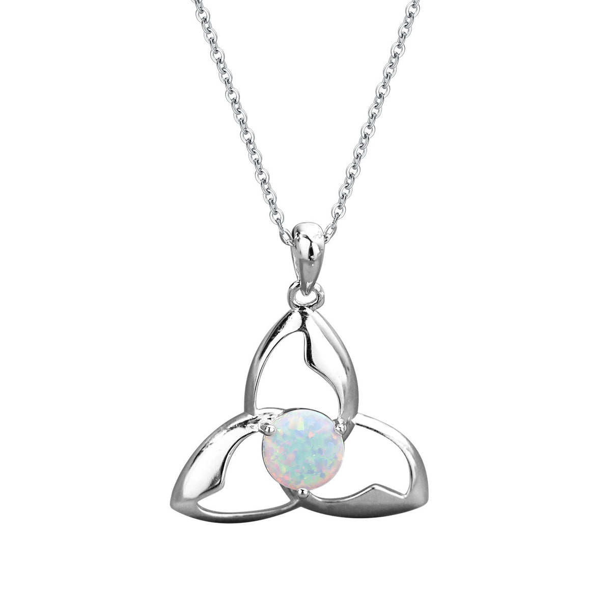 925er Silber Halskette mit rundem Opal