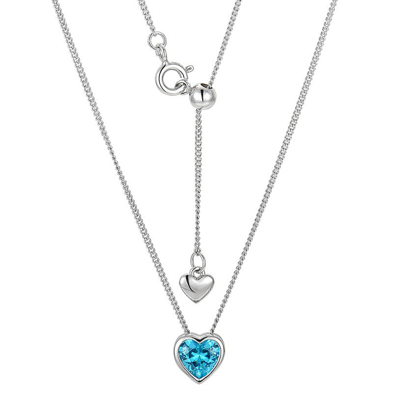 Ocean Heart S925 Sterlingsilber Halskette