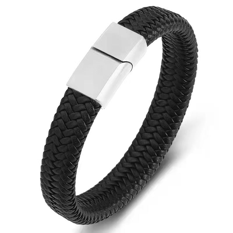 Echtes Lederarmband | Weave-Optik