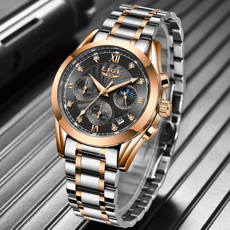 Herren Business Armbanduhr - Wasserdicht mit Edelstahlarmband