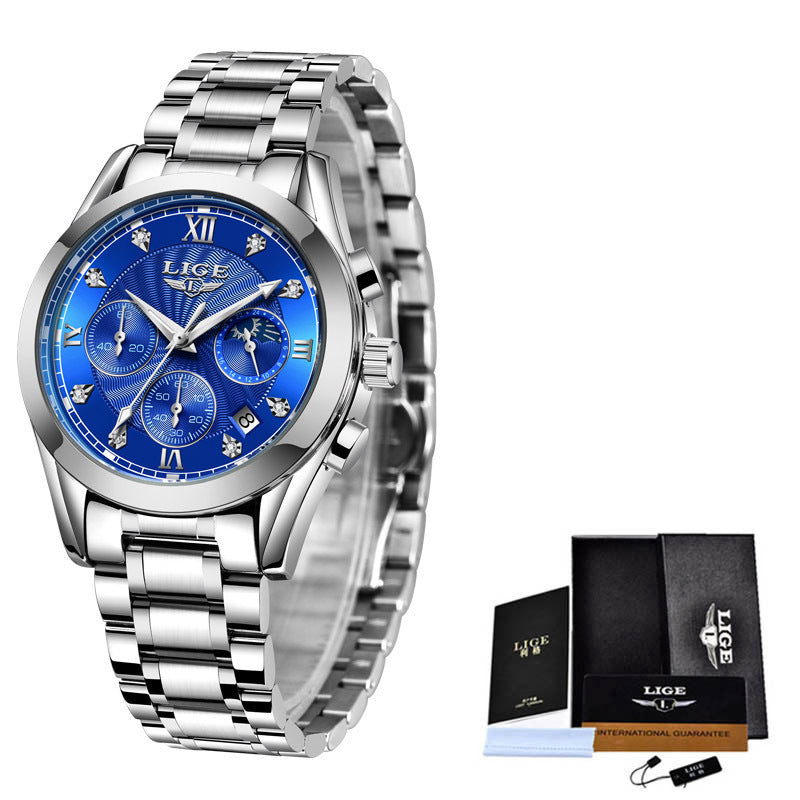 Herren Business Armbanduhr - Wasserdicht mit Edelstahlarmband