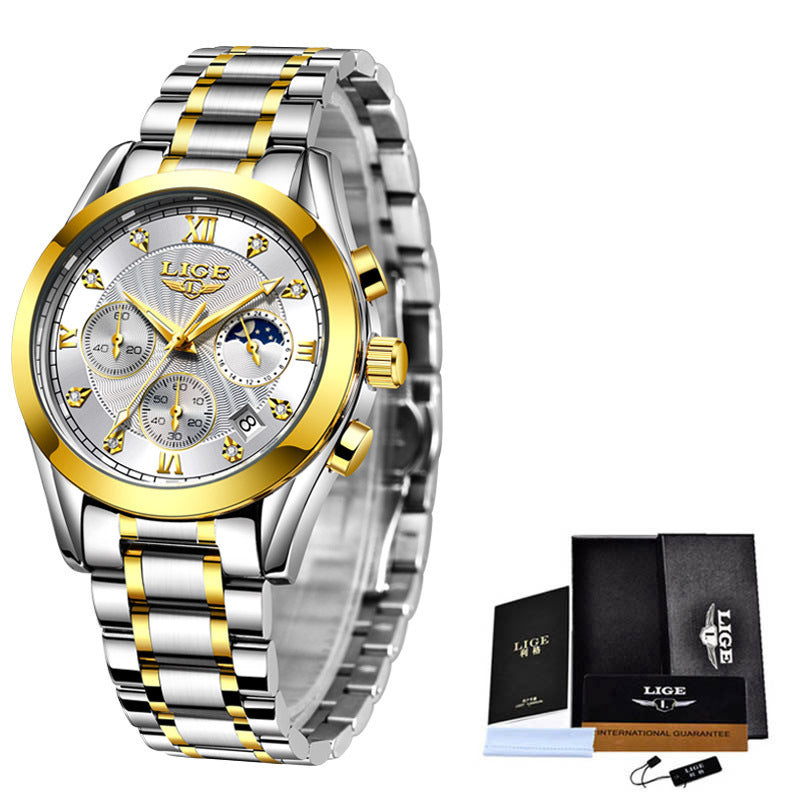 Herren Business Armbanduhr - Wasserdicht mit Edelstahlarmband